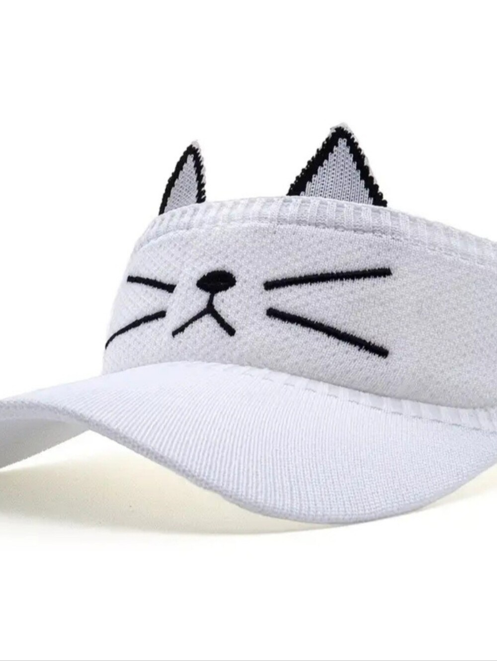 Adult WhiteCat Ear Visor Hat